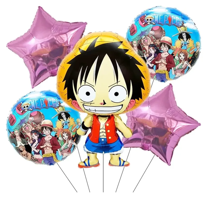 Globos de One Piece para cumpleaños, set de 5 piezas