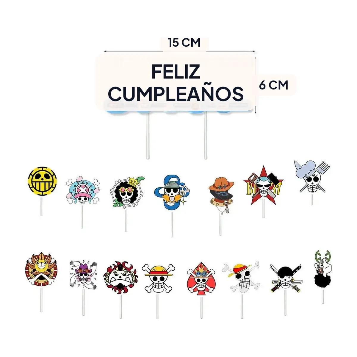 Globos de One Piece para fiesta con banner y adorno de pastel – adorno para pastel