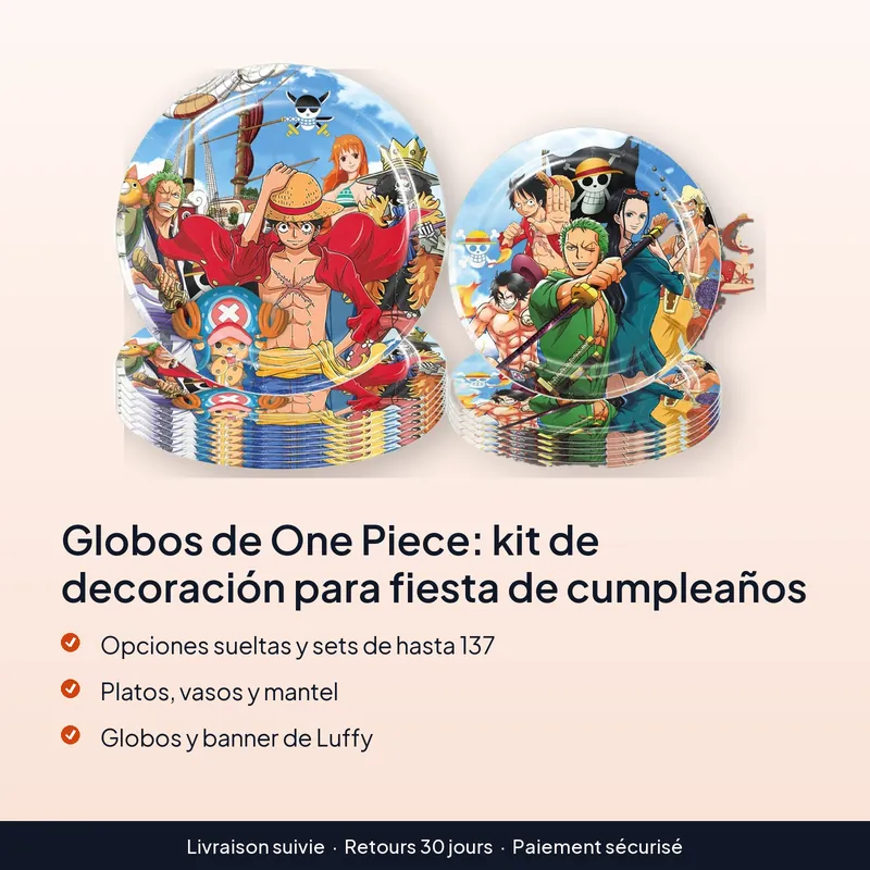 Globos de One Piece: kit de decoración para fiesta de cumpleaños – Papel temático para fiestas de 6 a 12 años