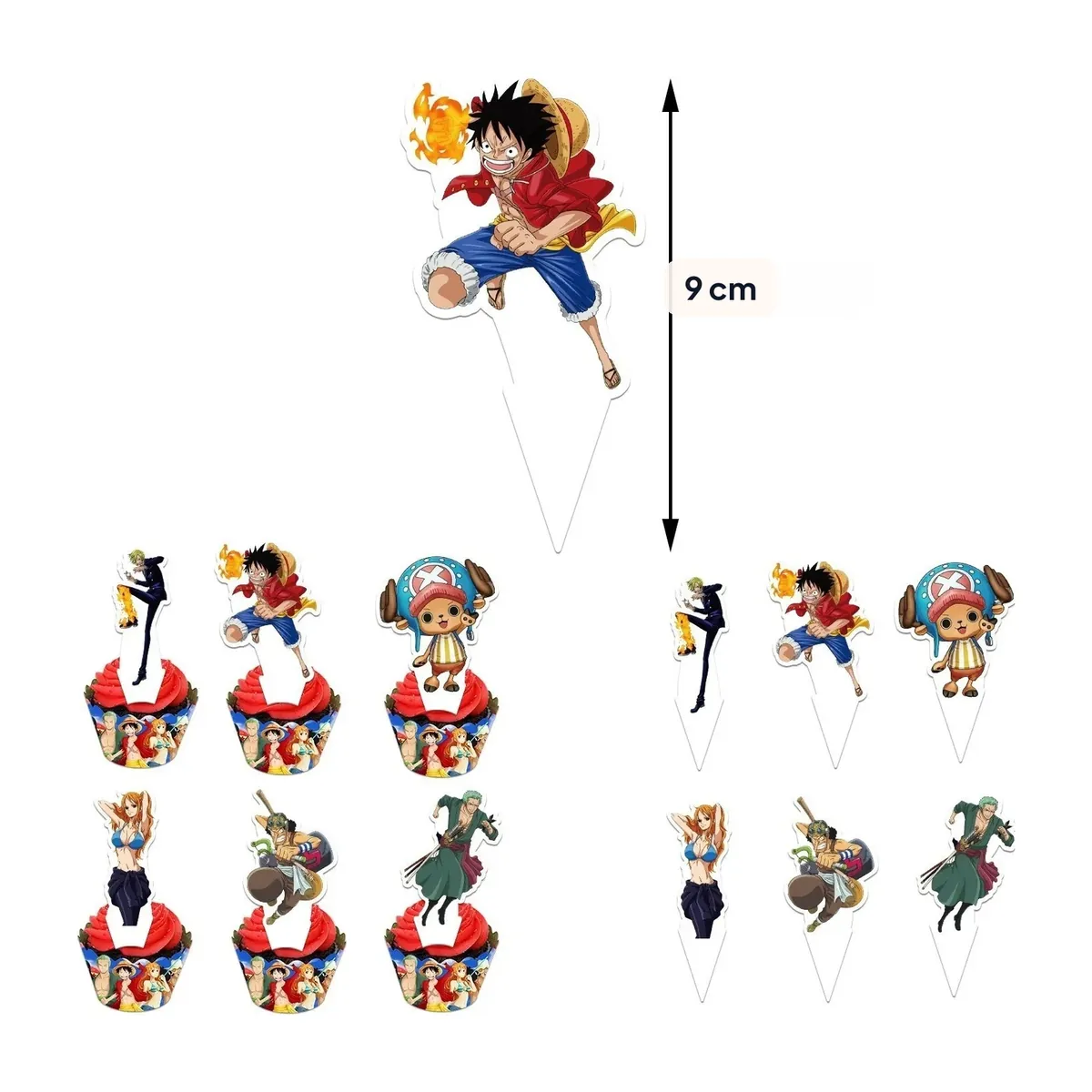 Globos de One Piece: kit de decoración para fiesta de cumpleaños – adornos para pastel, set de 24