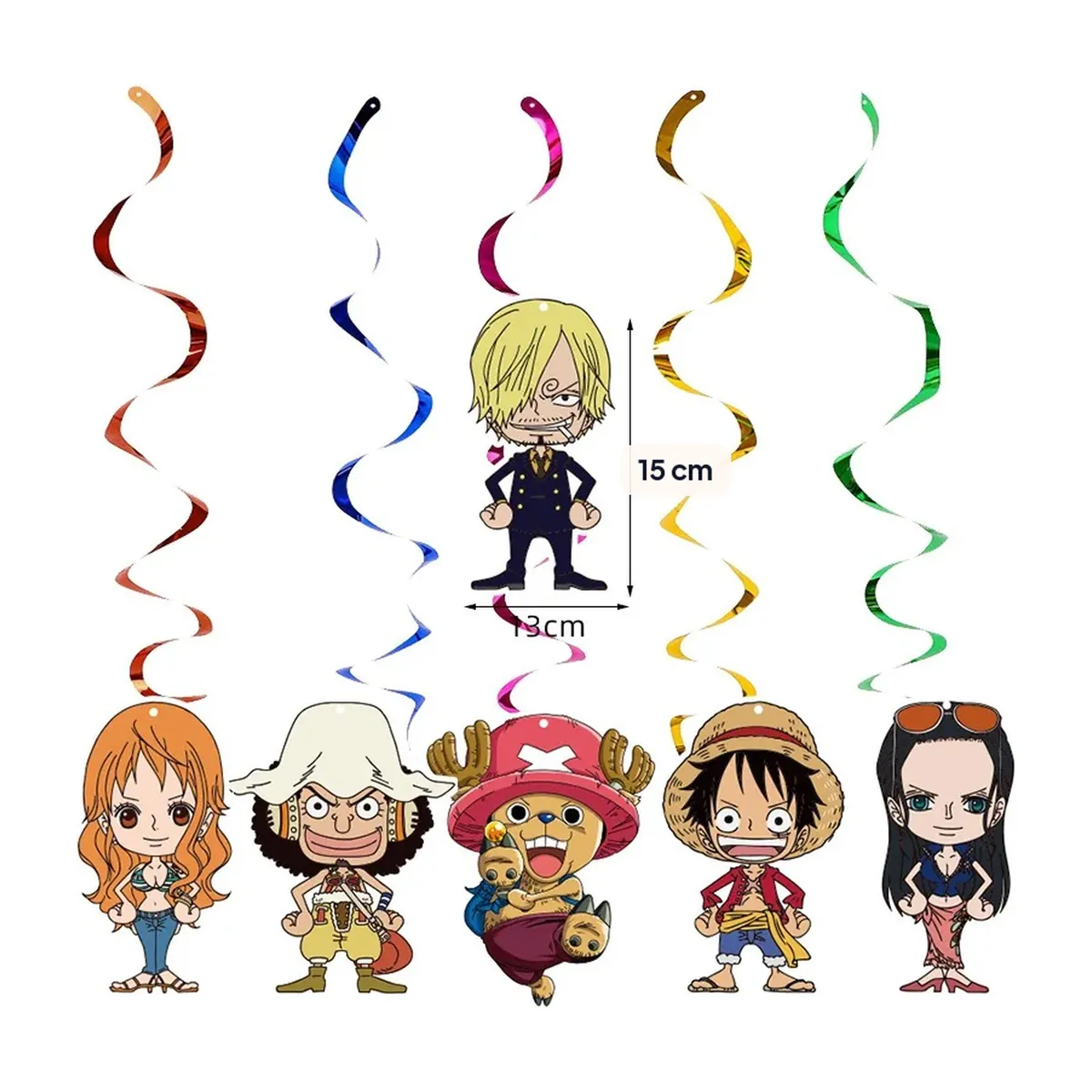 Globos de One Piece: kit de decoración para fiesta de cumpleaños – espirales colgantes, set de 6