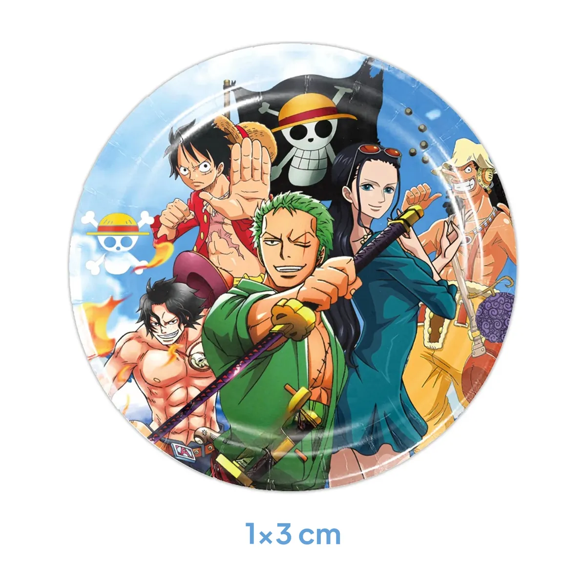 Globos de One Piece: kit de decoración para fiesta de cumpleaños – platos de 7 pulgadas, set de 10