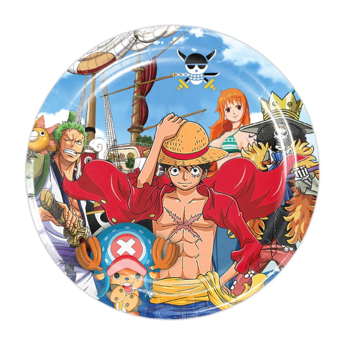 Globos de One Piece: kit de decoración para fiesta de cumpleaños – platos de 9 pulgadas, set de 10