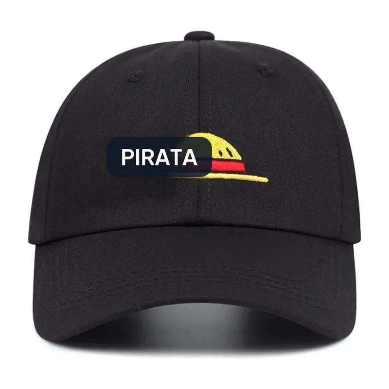 Gorra de béisbol bordada de Luffy, estilo dad hat y snapback – Algodón 100 % con cierre snapback