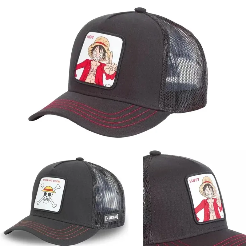 Gorra de béisbol con estampado de Luffy y Chopper, ajustable – Algodón 100 %, ajustable