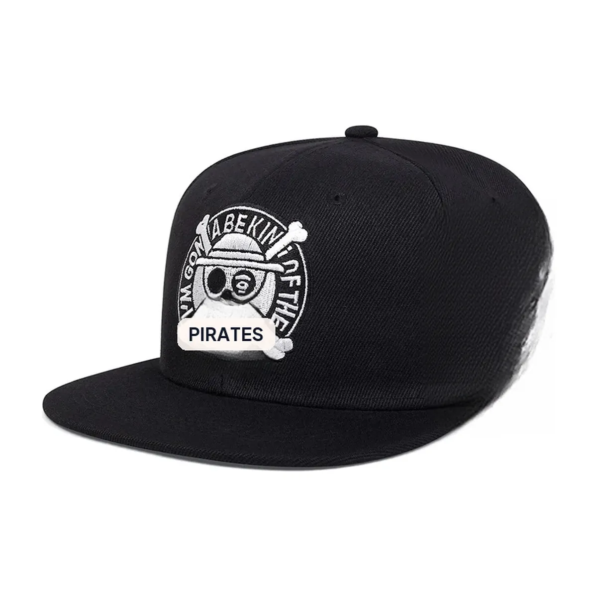 Gorra de béisbol con estampado de Luffy y Chopper, ajustable – blanco