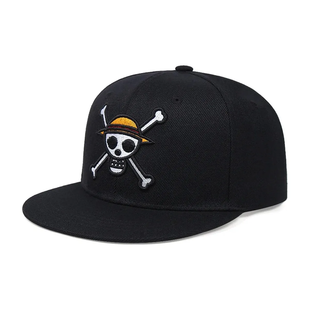 Gorra de béisbol con estampado de Luffy y Chopper, ajustable – negro
