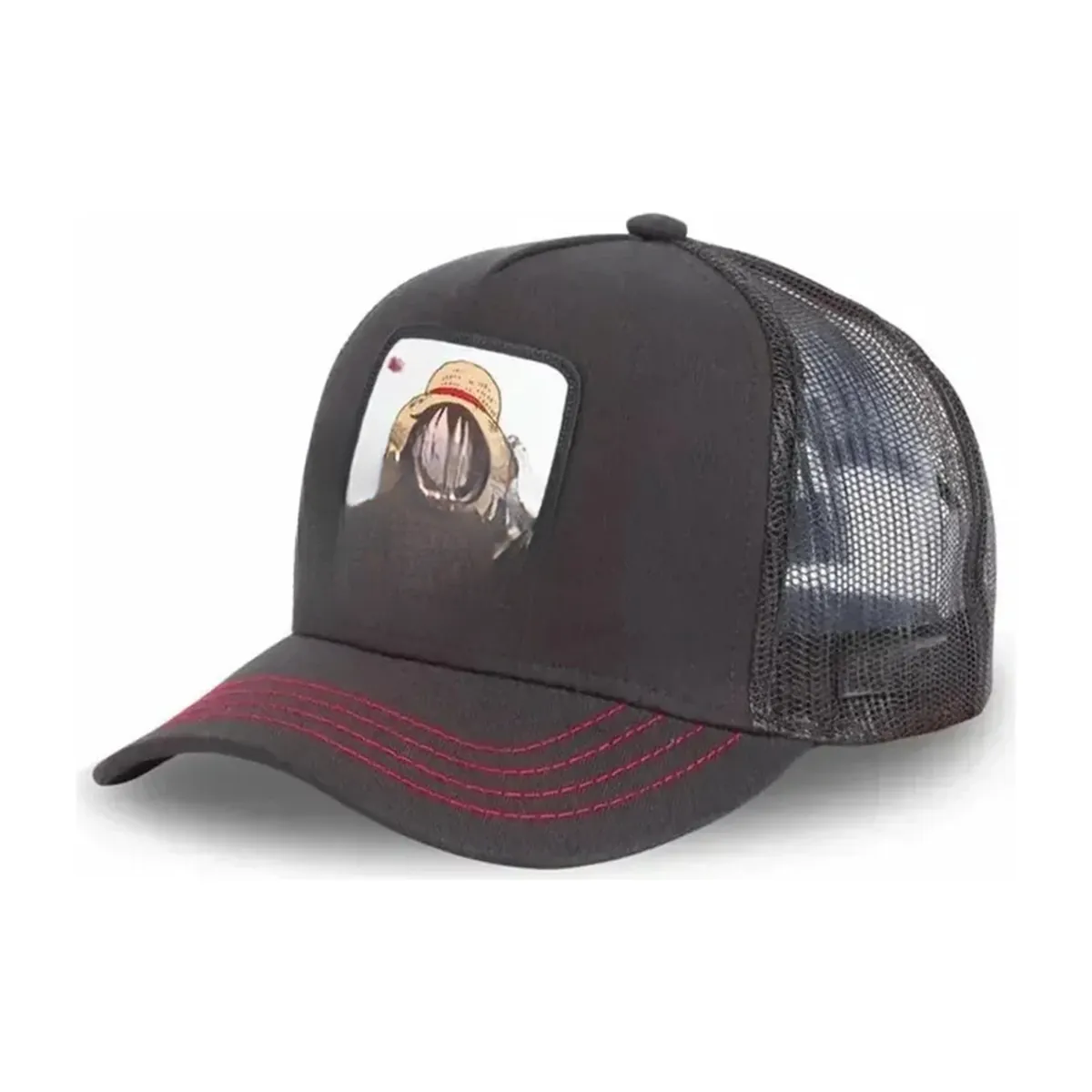 Gorra de béisbol con estampado de Luffy y Chopper, ajustable – negro luffy
