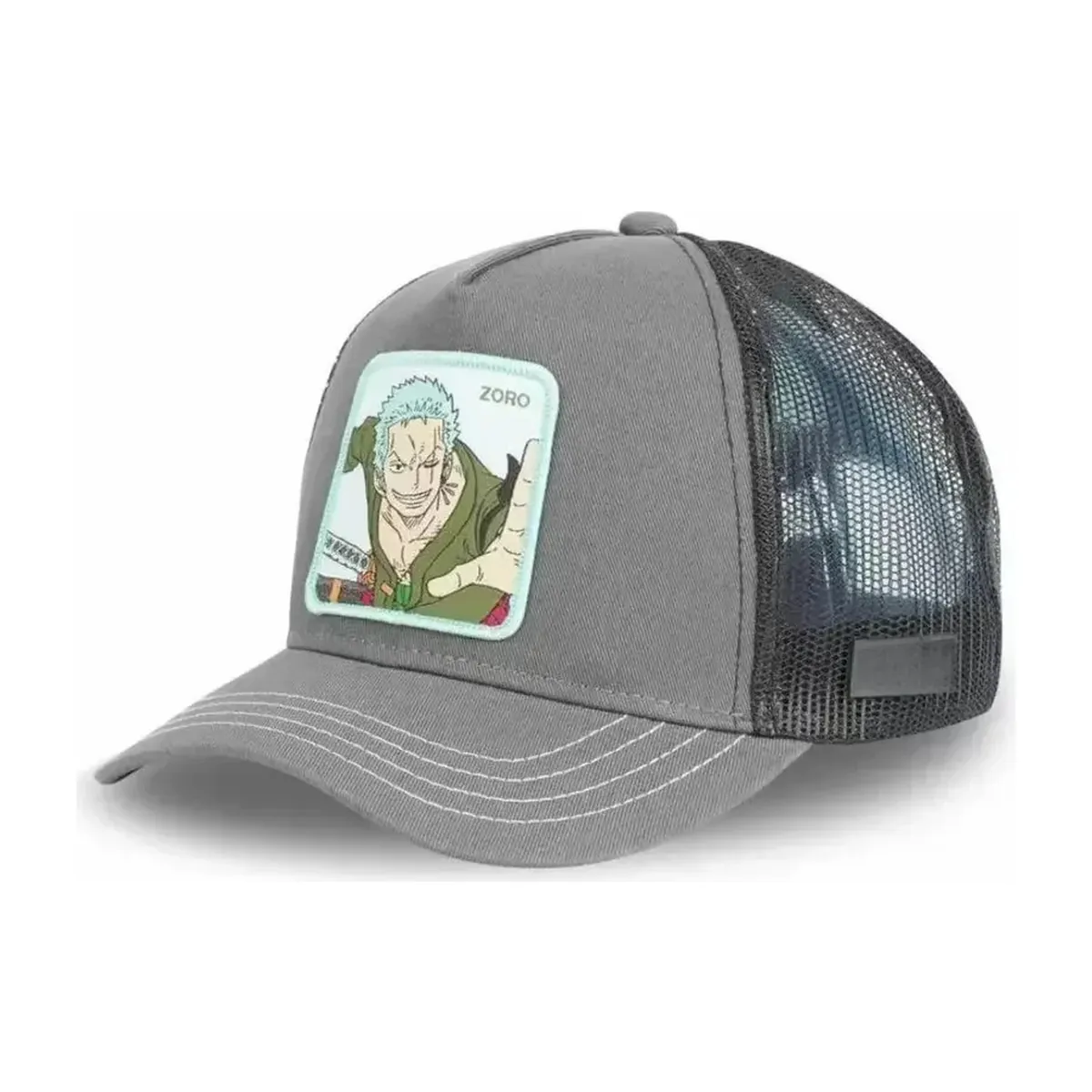 Gorra de béisbol de malla con sombrero de paja de Luffy, snapback – gris modelo 5