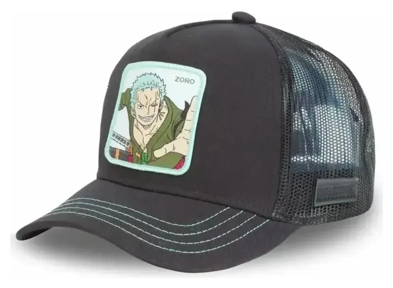Gorra de béisbol de malla con sombrero de paja de Luffy, snapback