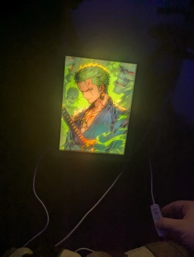Foto de un comprador: Lámpara de One Piece y anime con marco LED animado