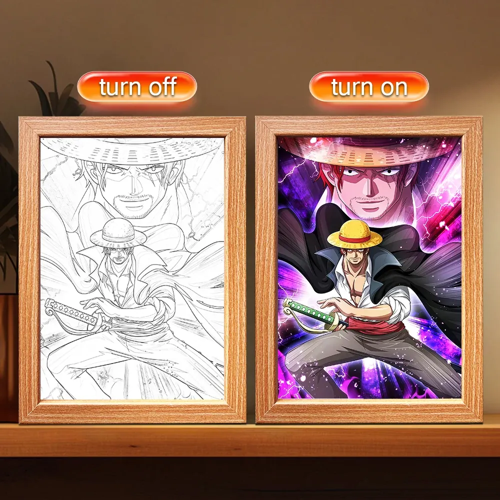 Lámpara LED con Marco Animado de Personajes de Anime – one, lot de 18
