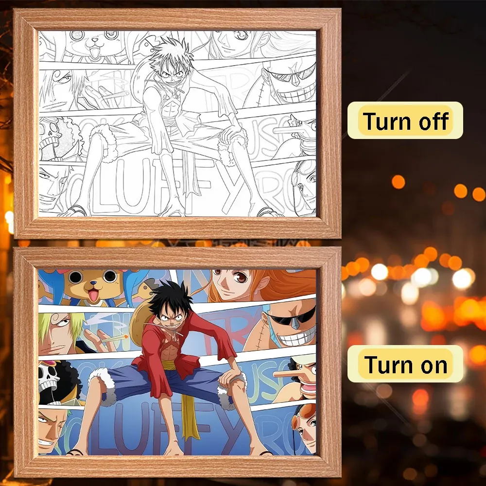 Lámpara LED con Marco Animado de Personajes de Anime – one, lot de 17