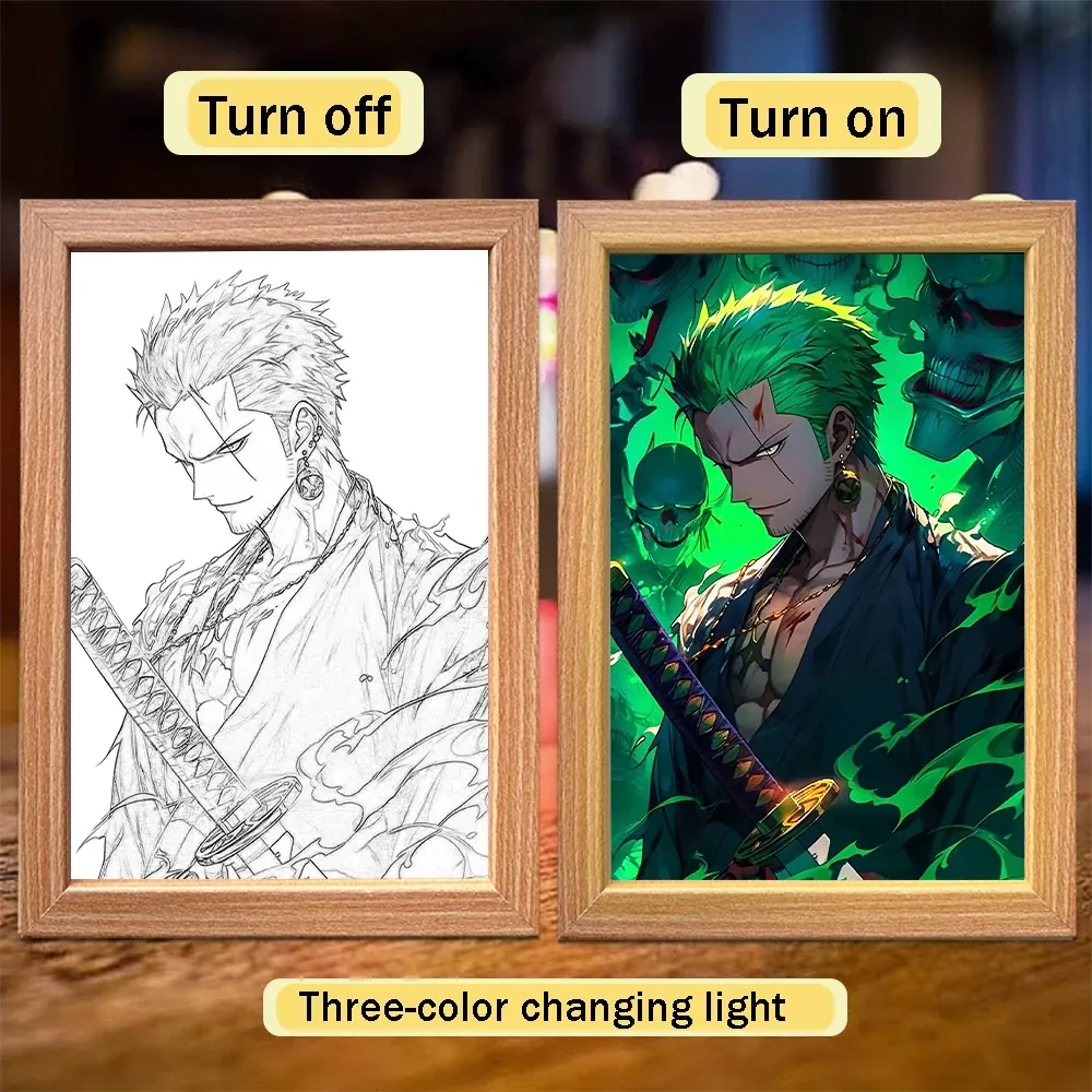 Lámpara LED con Marco Animado de Personajes de Anime – one, lot de 14