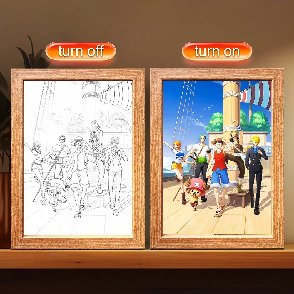 Lámpara LED con Marco Animado de Personajes de Anime – one, lot de 21