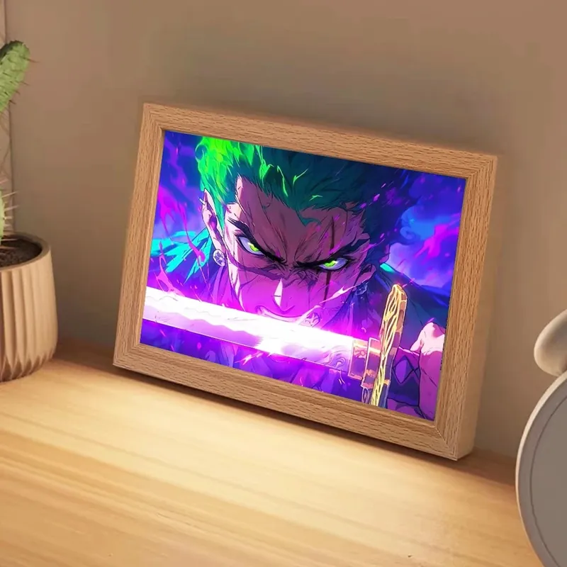 Lámpara de One Piece y anime con marco LED animado – Diseños por modelo y en lotes