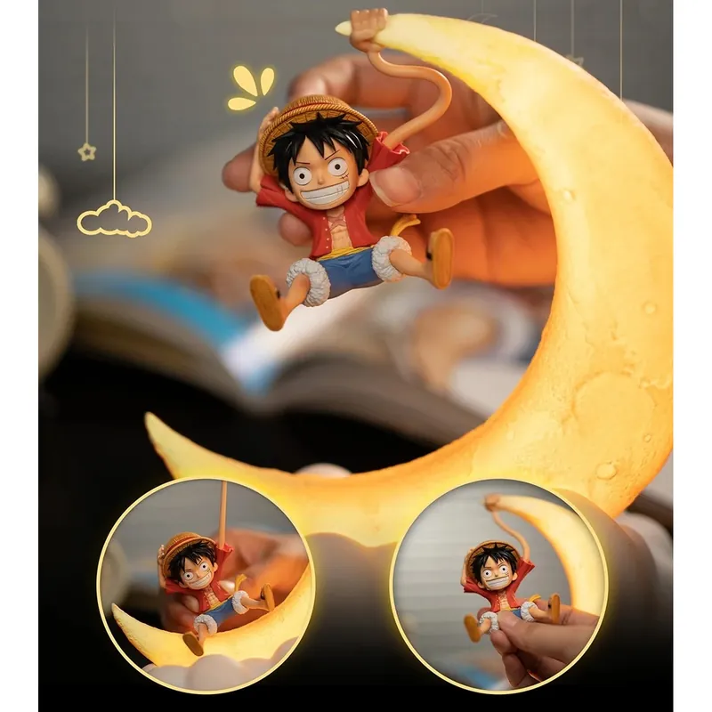 Lámpara de One Piece: luz nocturna de Luffy para escritorio – Elige su lugar