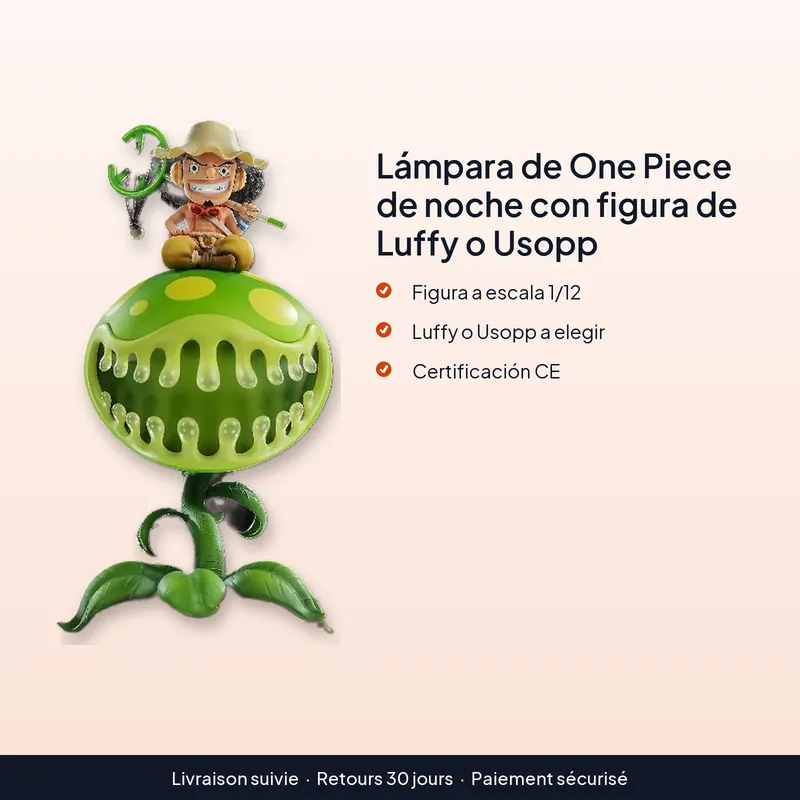 Lámpara de One Piece de noche con figura de Luffy o Usopp – Luz de noche con certificación CE