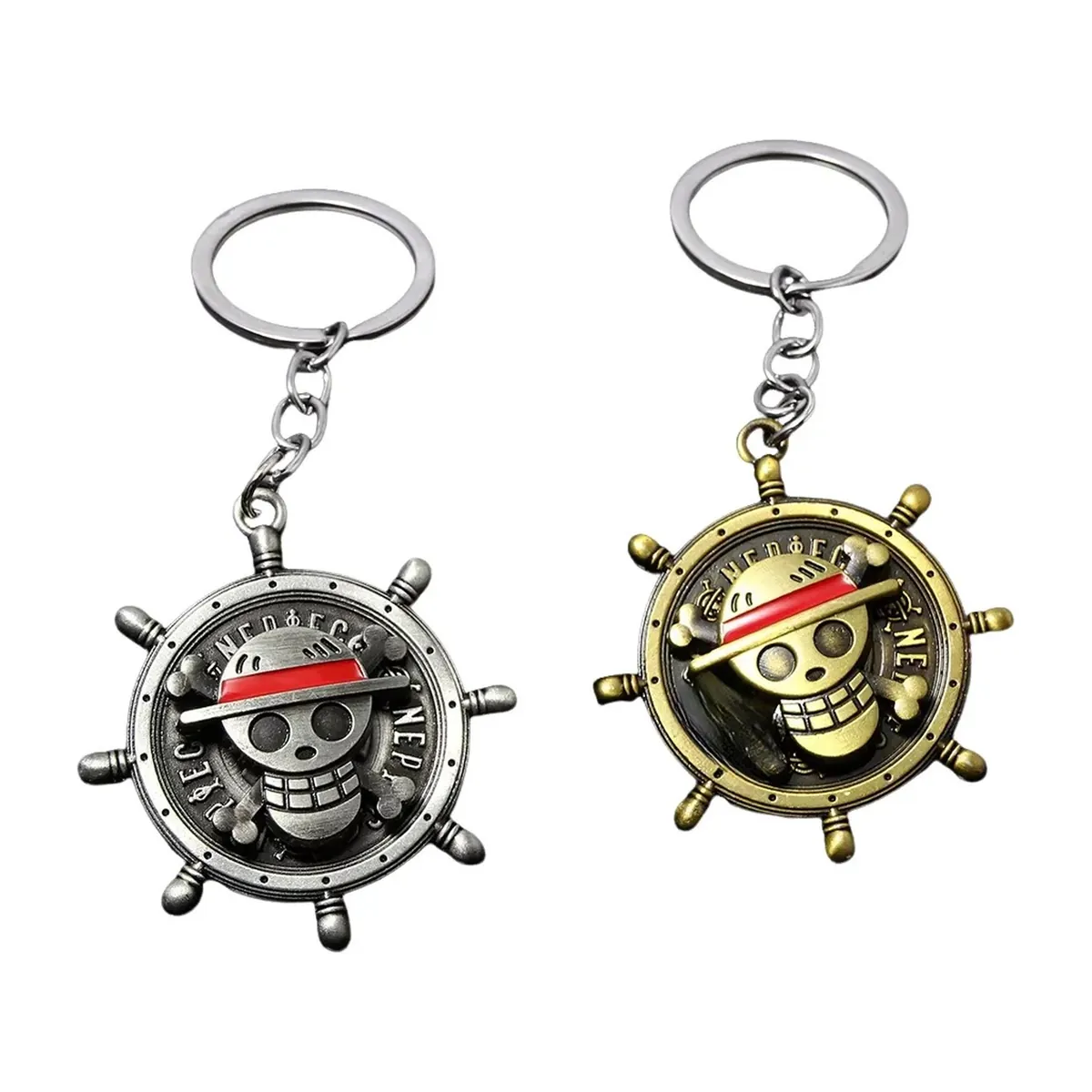 Llavero giratorio de calavera de One Piece con Luffy – vue 2