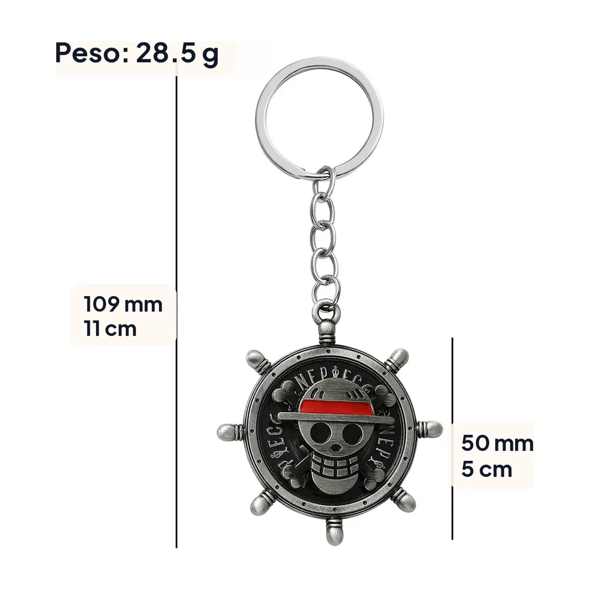 Llavero giratorio de calavera de One Piece con Luffy – vue 6