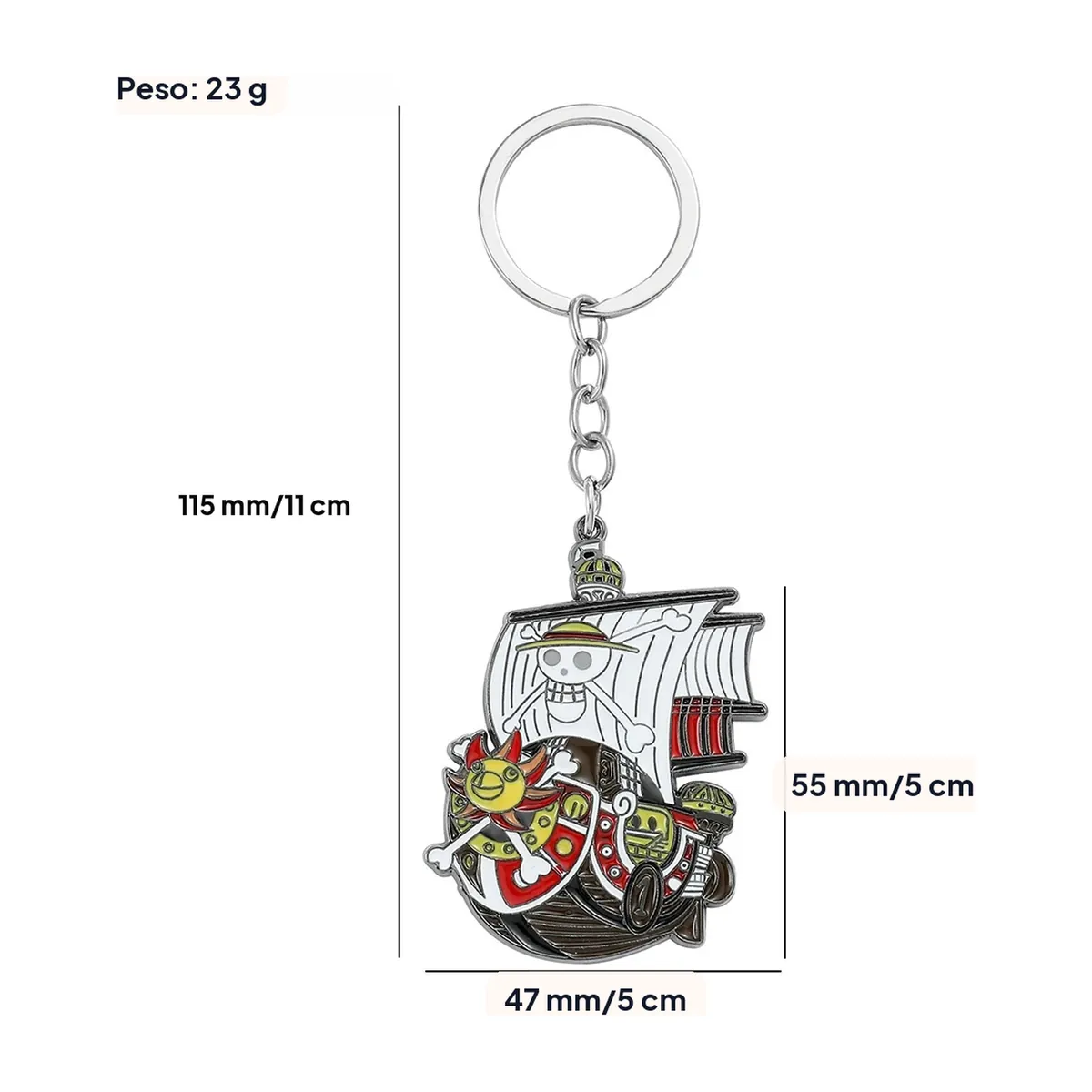 Llavero de metal de One Piece con Luffy, Ace y Law – vue 3