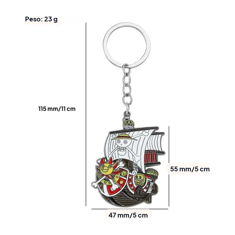 Llavero de metal de One Piece con Luffy, Ace y Law – Pensado para regalar