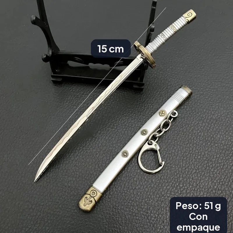 Llavero de One Piece de metal con Zoro para llaves y mochila – Cuatro modelos para escoger