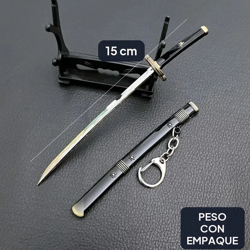Llavero de One Piece de metal con Zoro para llaves y mochila – Presume tu afición