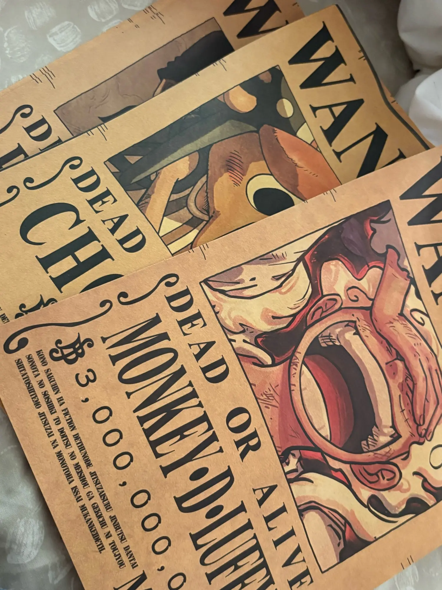 Foto de un comprador: Pósters de One Piece Wanted de Luffy y Zoro, juego vintage de 10