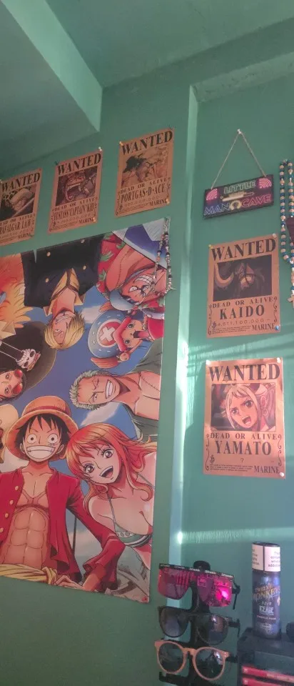 Foto de un comprador: Pósters de One Piece Wanted de Luffy y Zoro, juego vintage de 10