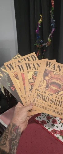Foto de un comprador: Pósters de One Piece Wanted de Luffy y Zoro, juego vintage de 10