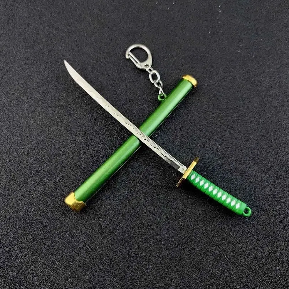 Mini Roronoa Zoro Samurai espada llavero Anime plástico vaina – k769 vert