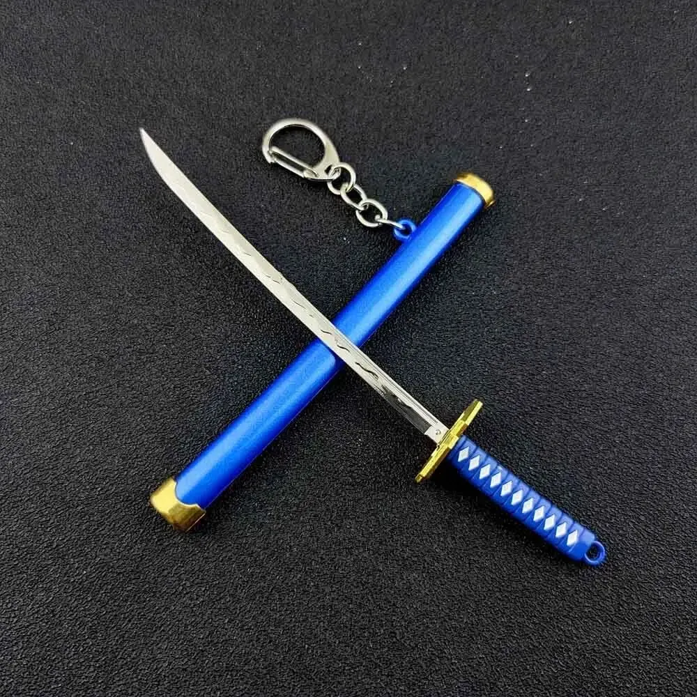 Mini Roronoa Zoro Samurai espada llavero Anime plástico vaina – k769 bleu