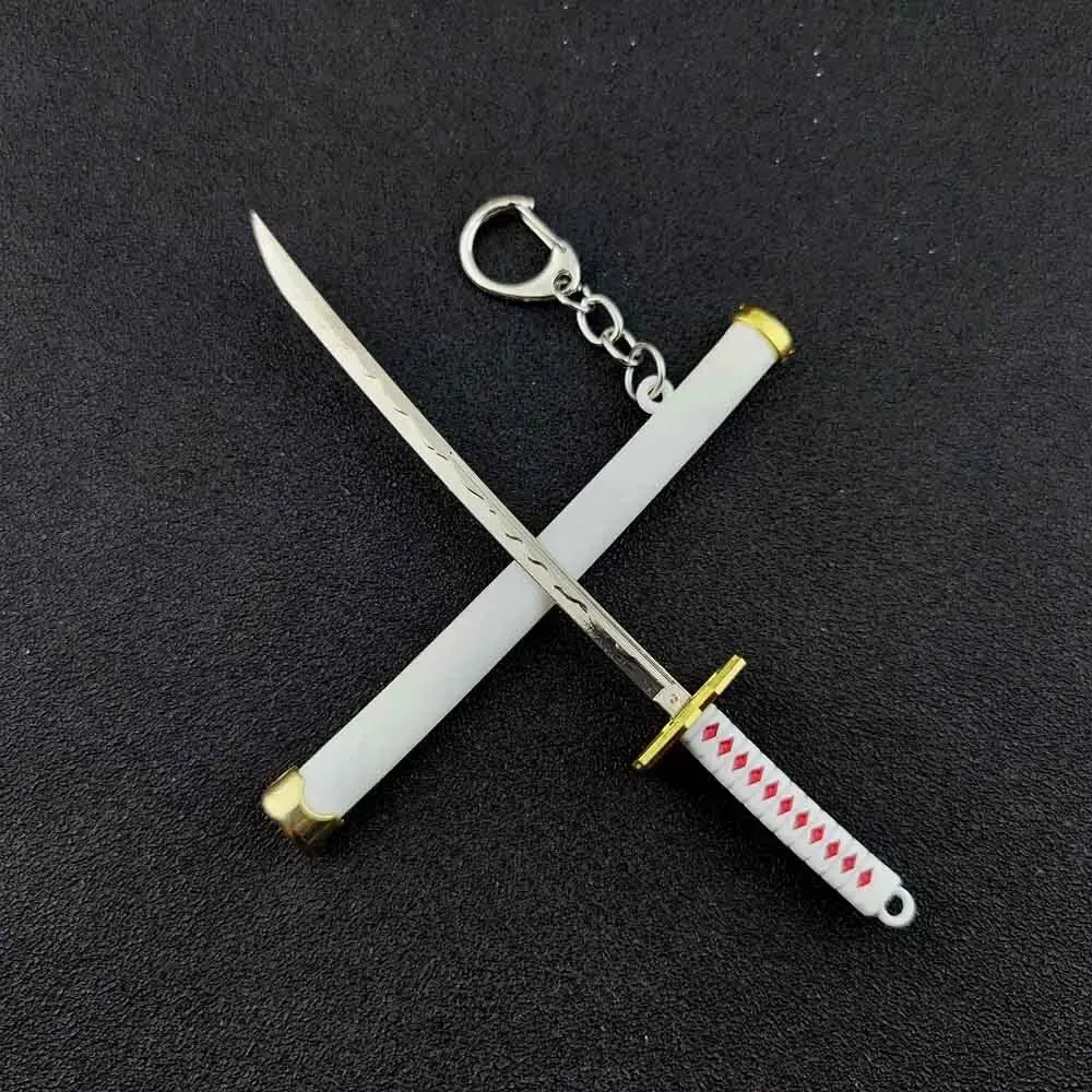 Mini Roronoa Zoro Samurai espada llavero Anime plástico vaina – k769 blanc