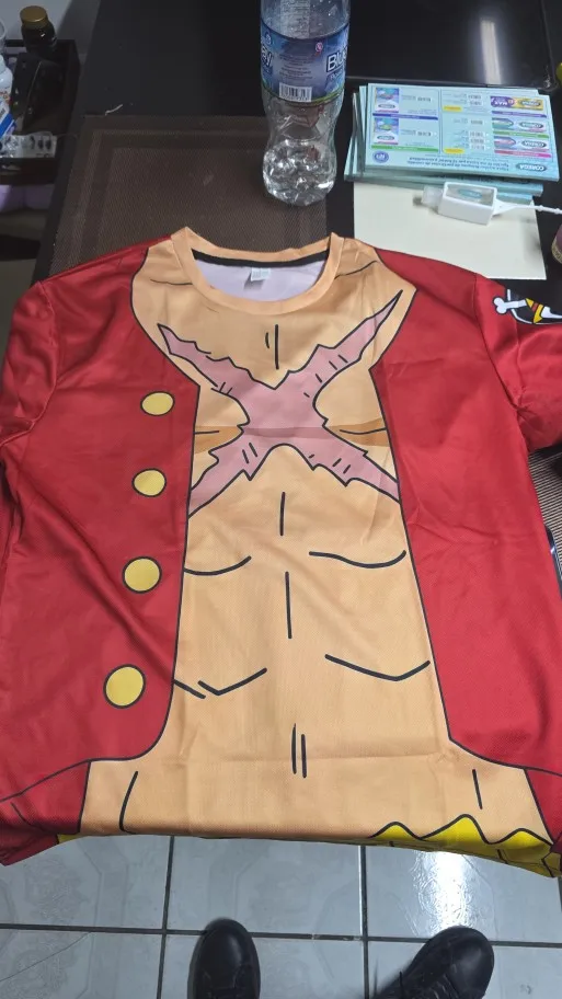 Foto de un comprador: Disfraz de Luffy: camiseta de poliéster en tallas 90 a 6XL