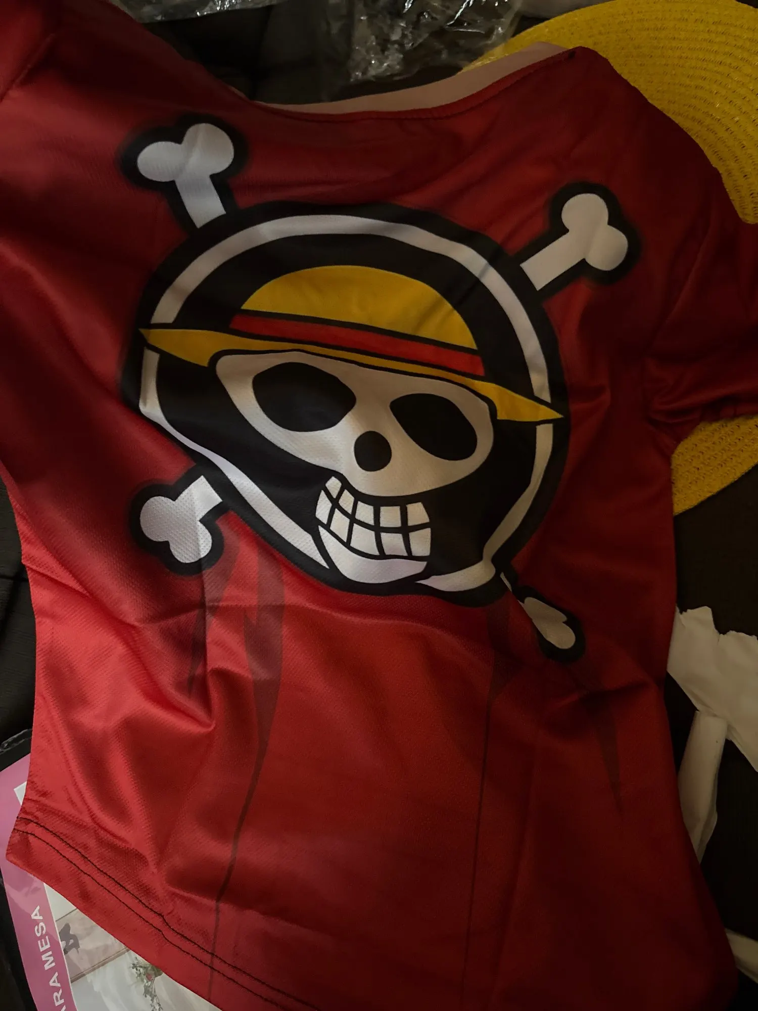 Foto de un comprador: Disfraz de Luffy: camiseta de poliéster en tallas 90 a 6XL