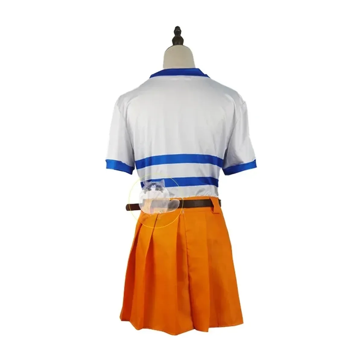Peluca y disfraz de Nami de One Piece, uniforme en 5 tallas – vue 3