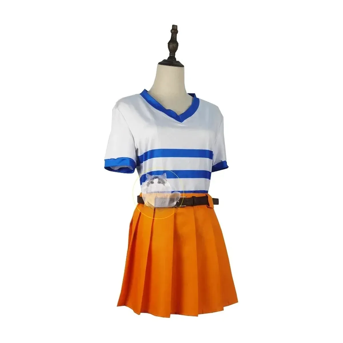 Peluca y disfraz de Nami de One Piece, uniforme en 5 tallas – vue 4