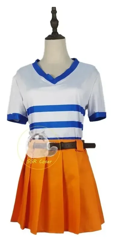 Peluca y disfraz de Nami de One Piece, uniforme en 5 tallas