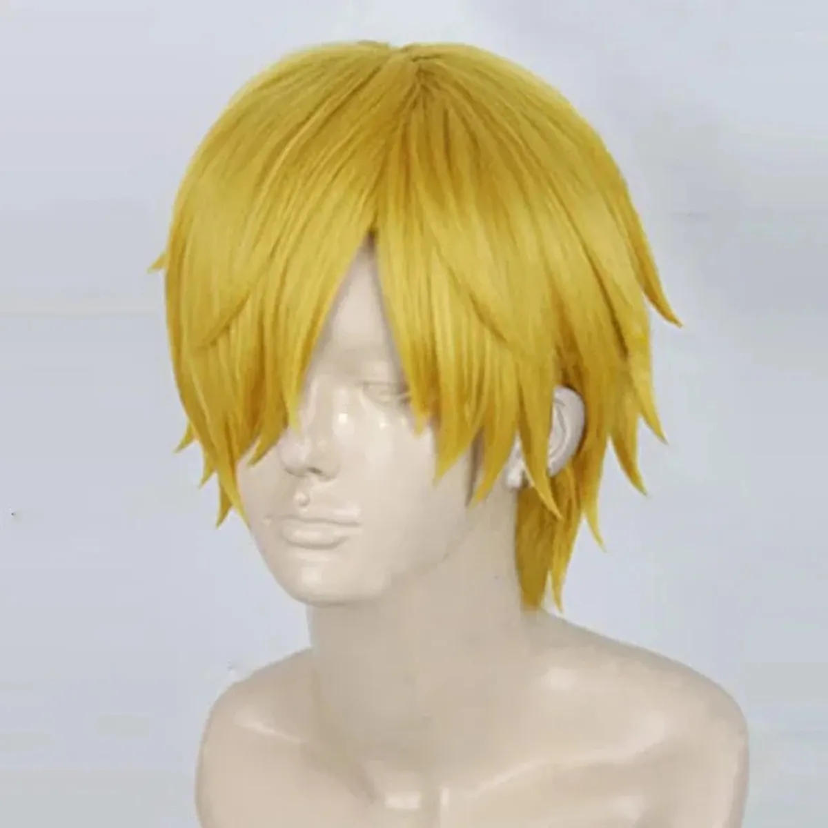 Peluca de Sanji rubia corta y lisa para cosplay de One Piece – vue 2