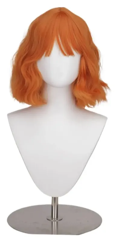 Pelucas de One Piece: Nami ondulada naranja, 40 cm