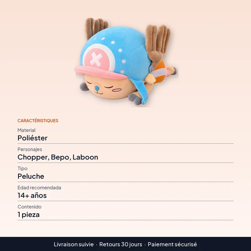 Peluche de One Piece: Chopper, Bepo o Laboon de poliéster – Usos más allá del sofá
