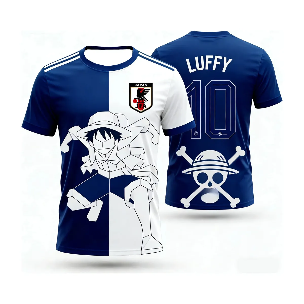 Playera de futbol de Luffy de One Piece Japón, niños y adultos – vue 3