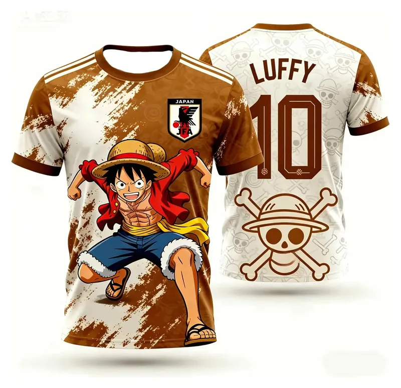 Playera de futbol de Luffy de One Piece Japón, niños y adultos