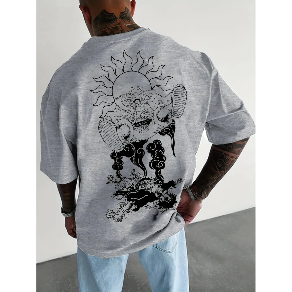 Playera de manga One Piece de Luffy en algodón, 6 diseños – vue 3