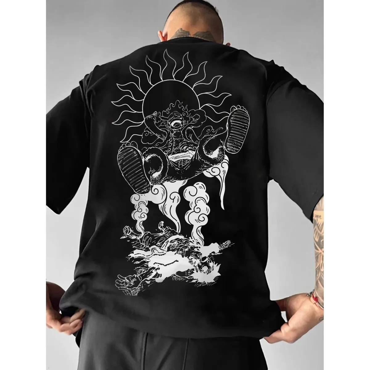Playera de manga One Piece de Luffy en algodón, 6 diseños – diseño 2