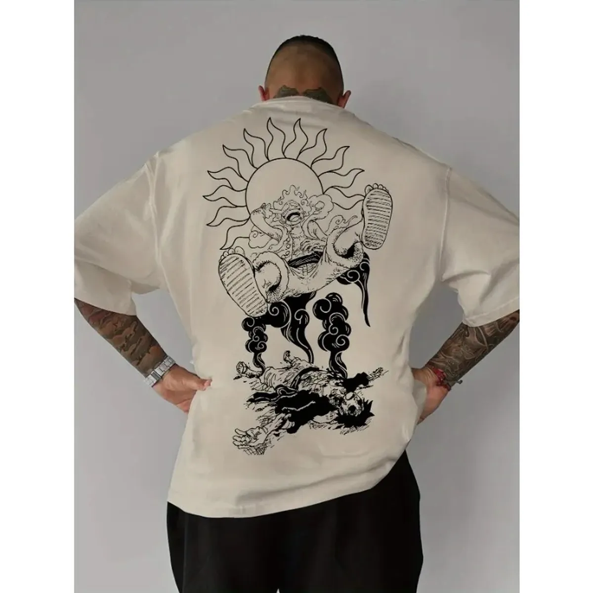 Playera de manga One Piece de Luffy en algodón, 6 diseños – diseño 5