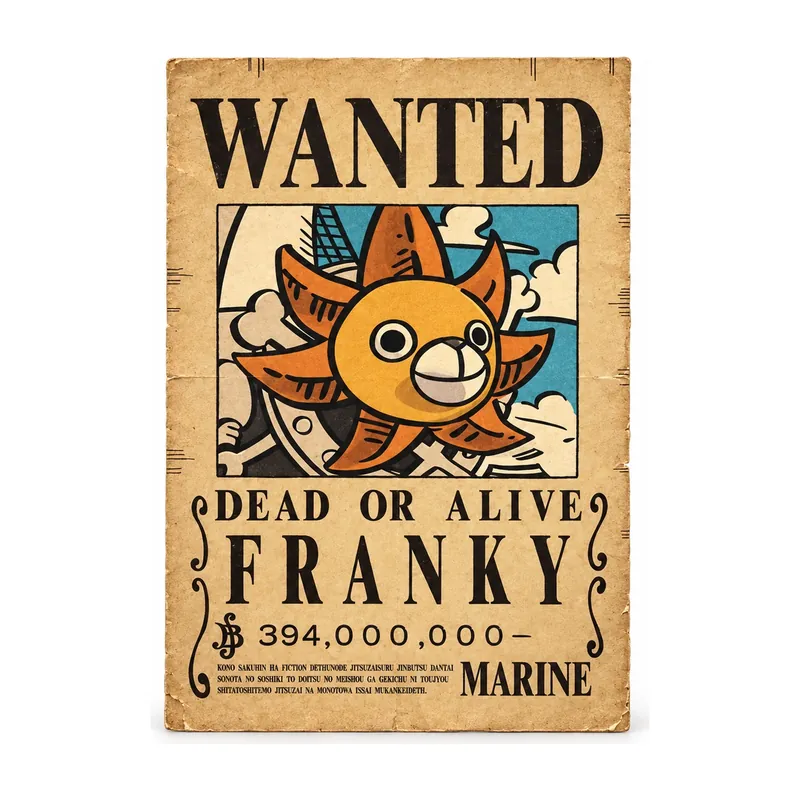 Pósters de One Piece estilo carteles de recompensa, set de 10