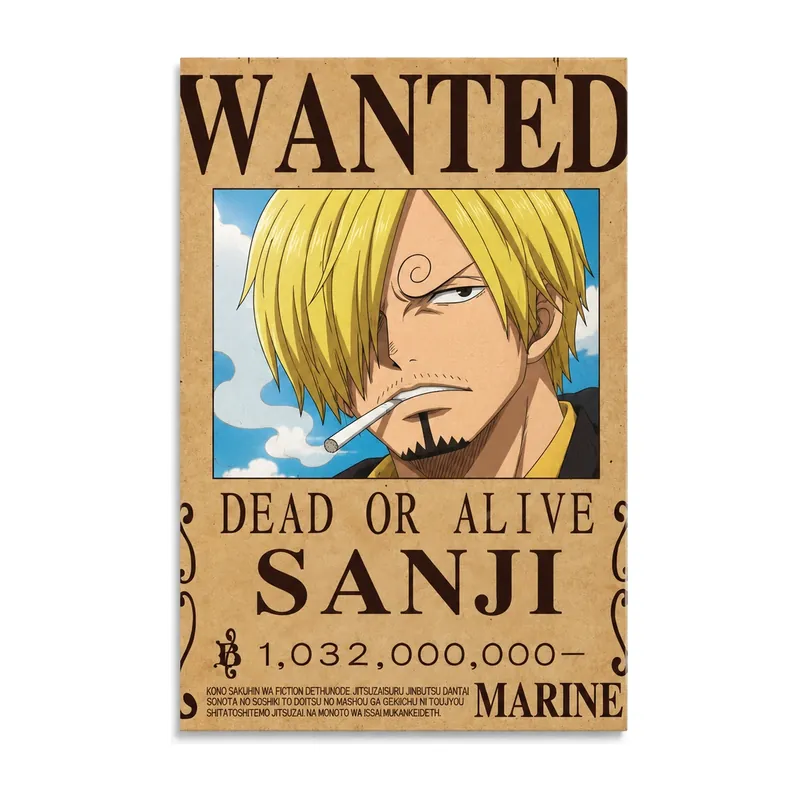 Pósters de One Piece en lienzo sin marco, 7 tamaños