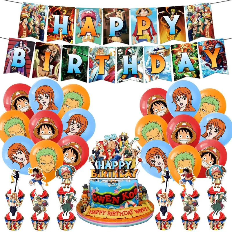 Adornos para pastel de One Piece: set de decoración de cumpleaños – Manda las invitaciones